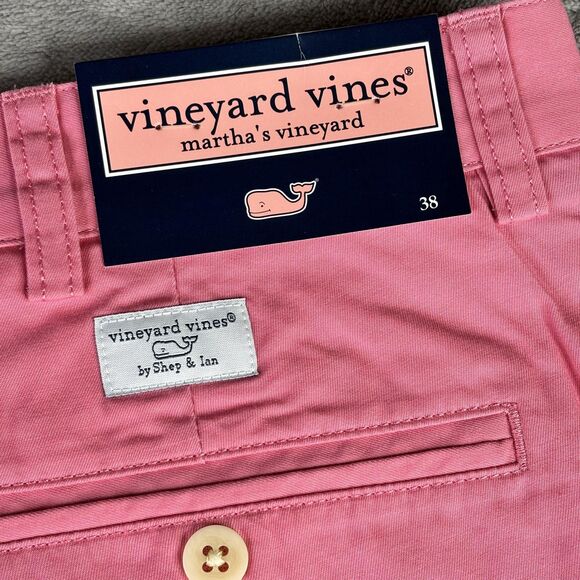 Vineyard Vines Shorts Mens 38 Nautical Twill Club Sun Burn Pink Chino Golf Prep - Picture 11 of 13
